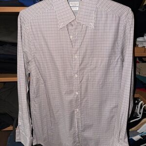 Brunello Cucinelli Checkered Button-Down Basic Fit Collared Shirt Mens MD